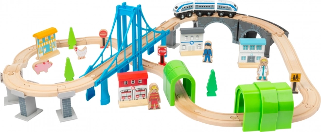Dřevěná vláčkodráha s mosty od small foot