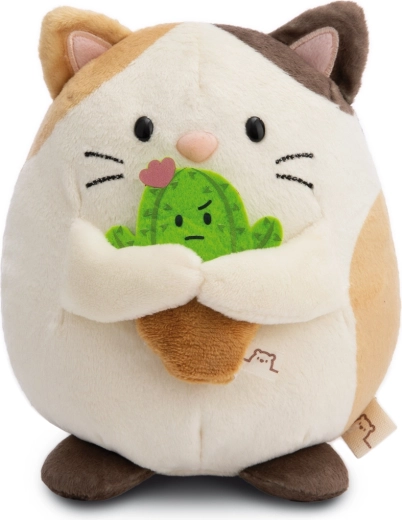 NICI MyMochi plyšová kočička Angy s kaktusem, 16 cm, dárkové balení