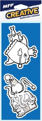 Malování vodou – pěnové samolepky, sada 2 ks, mix motivů