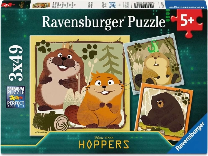 Ravensburger puzzle Na skok do divočiny 3x49 dílků