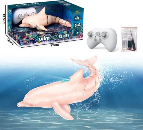 Růžový R/C delfín s LED světly