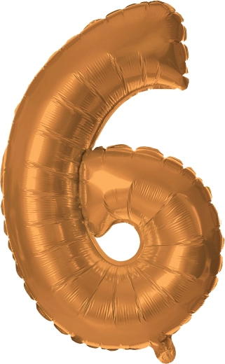 Fóliový balónek číslice 6 bronzový 30 cm TORO