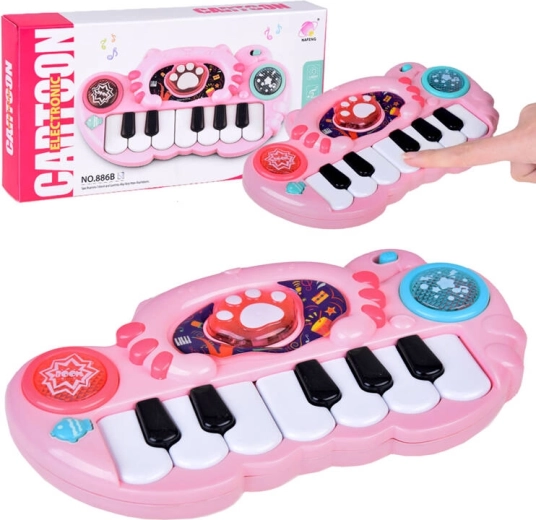 Interaktivní dětské klávesy ve tvaru kočičky se světly a melodiemi