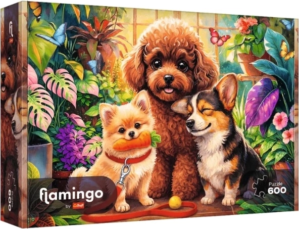 Trefl Flamingo by Trefl puzzle 600 dílků psy v oranžerii