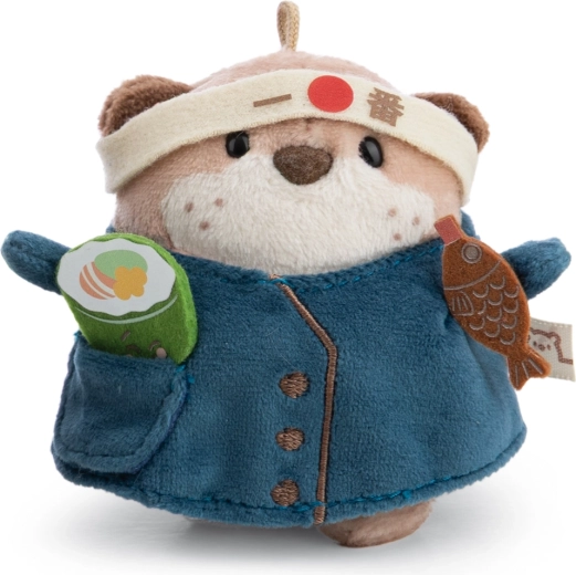 NICI MyMochi vydra Jiro 8 cm se sushi a kuchařským kostýmem v dárkovém balení