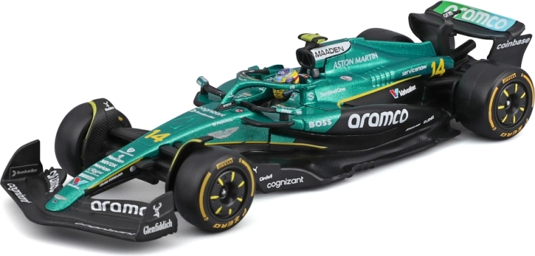 Bburago Aston Martin AMR25 2025 #14 Fernando Alonso 1:43 v dekorativním boxu