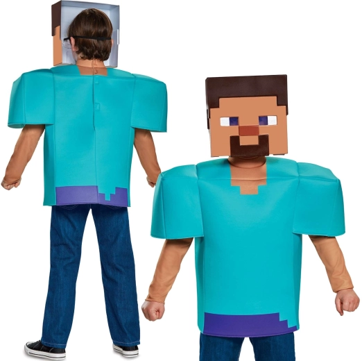 Dětský kostým STEVE z MINECRAFT pro chlapce 127–136 cm (7–8 let)