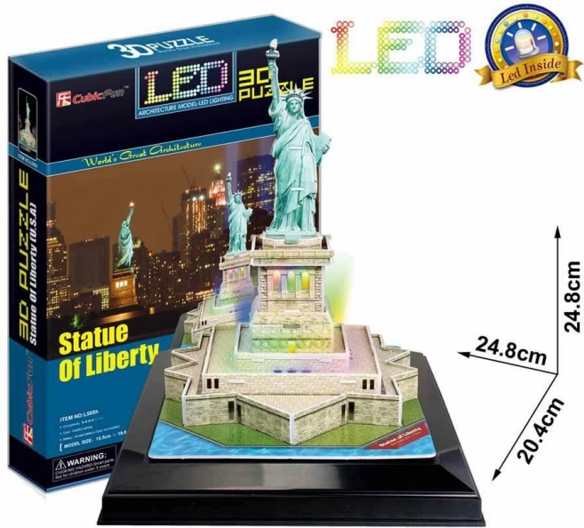 CubicFun 3D puzzle socha svobody s led osvětlením (37 dílků)
