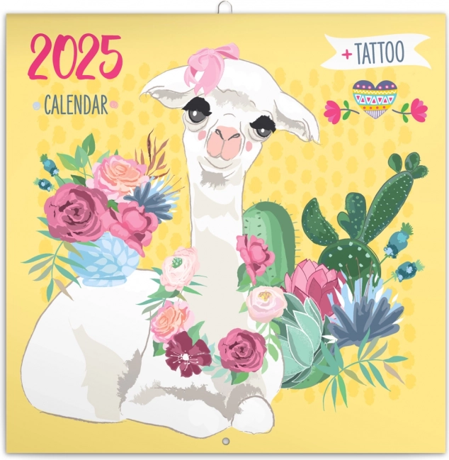 Poznámkový kalendář Šťastné lamy 2025