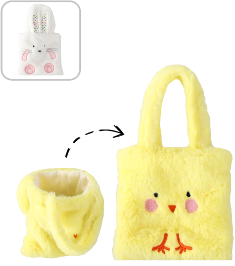 Velikonoční plyšová taška kuřátko nebo zajíček 16 × 16 cm