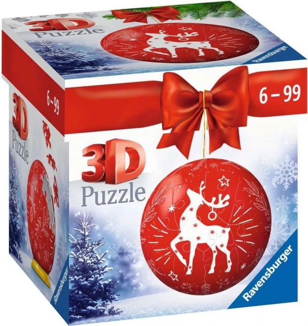 Ravensburger 3D puzzleball vánoční ozdoba červená 54 dílků