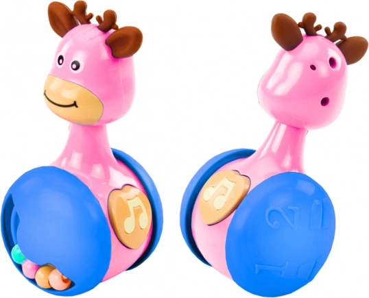 Interaktivní hračka Kolísající Jelen s Píšťalkou - Růžový