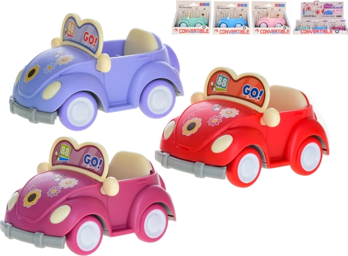 Kovové kabriolet autíčko se zpětným chodem 10 cm