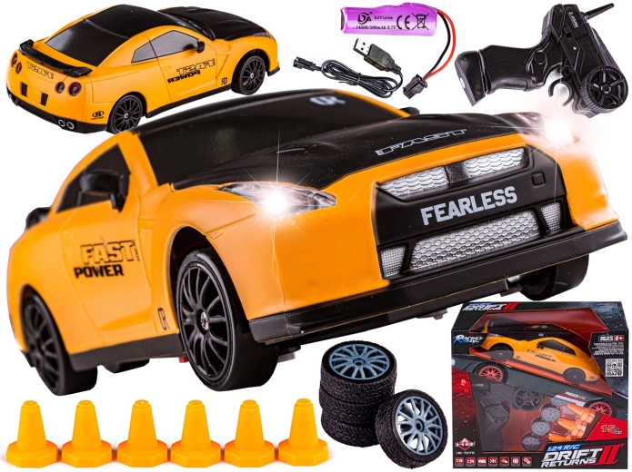 Rc drift auto 1:24 2,4 ghz 4wd žluté - 1 kus