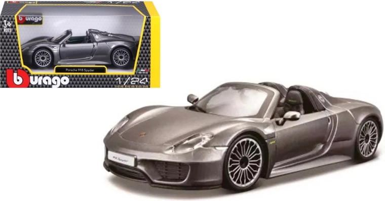 Kovový model BBURAGO 1:24 Porsche 918 Spyder – šedý