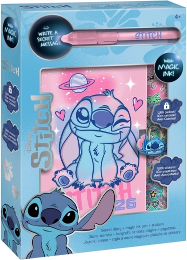 Dárková sada tajný deník Stitch A4 s kouzelným perem