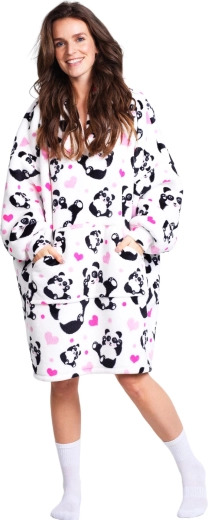 Cozy Noxxiez Panda hřejivá mikinová deka s kapucí