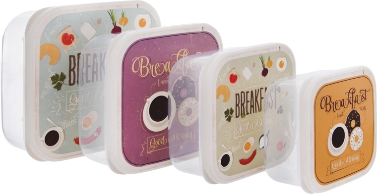 Svačinové boxy Child breakfast, sada 4 ks