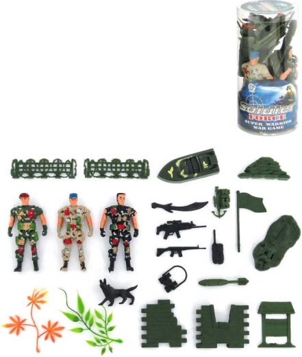Herní sada vojáků army s doplňky v tubě