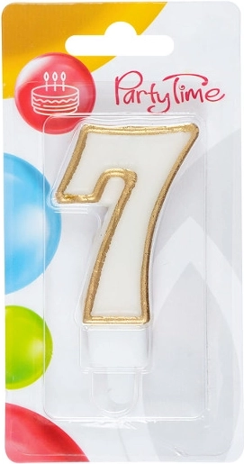 Dortová svíčka číslo 7 zlatá