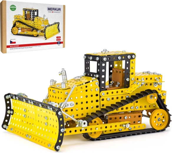 Kovová stavebnice Merkur buldozer, 504 dílků