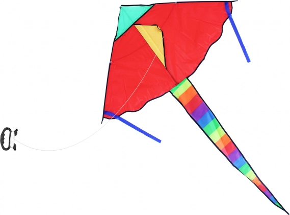 Létající drak z nylonu 120 × 70 cm s duhovým ocasem