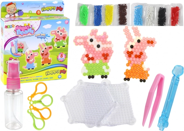 Vodní korálky DIY – sada 8 barev s motivy prasátek