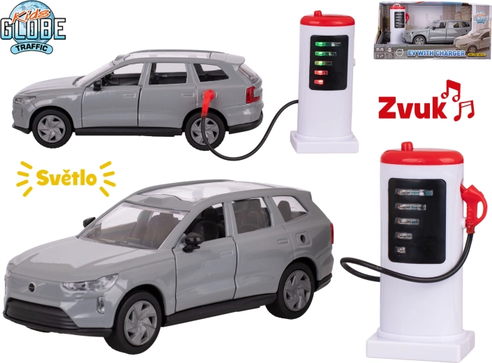 Kids Globe Traffic VOLVO EX90 kovový model SUV se světly a zvuky 13,5 cm
