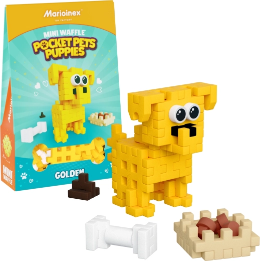 Stavebnice MINI WAFFLE Pocket Pets – štěně zlatého retrívra