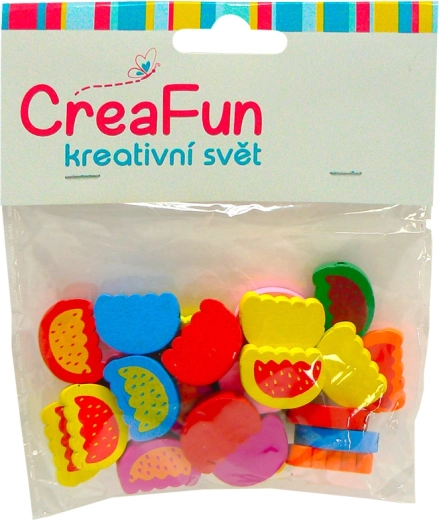 Dřevěné korálky meloun, 25 ks, 2 × 1,2 cm