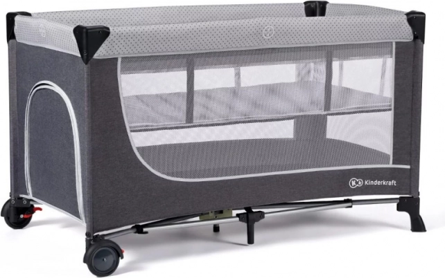 Cestovní postýlka KINDERKRAFT Leody Grey Premium