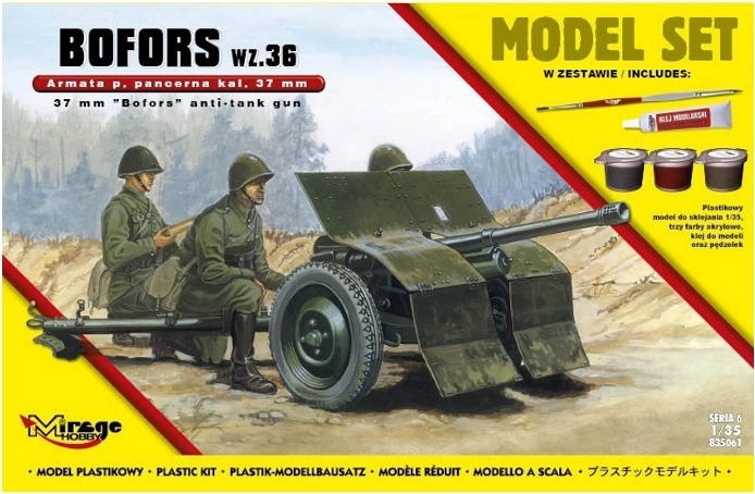 Protitankový kanón BOFORS wz. 36 37 mm – stavebnice 1/35 startovací sada