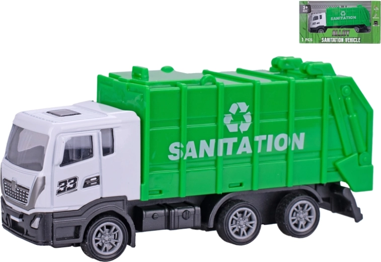 Kovový popelářský vůz 12 cm se zpětným chodem