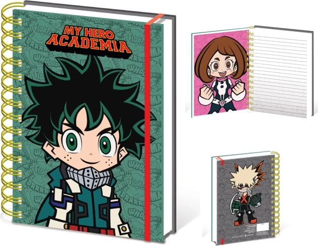 My hero academia chibi zápisník a5 s kroužkovou vazbou