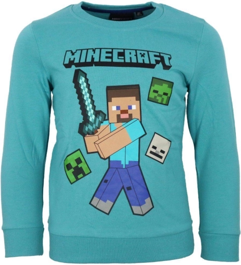 Tyrkysová mikina Minecraft – Velikost: 116