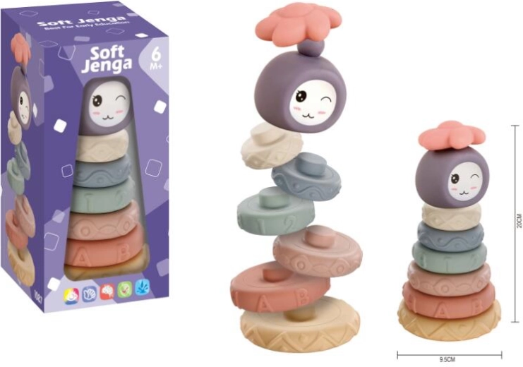 Měkké stavební kostky pyramida 7 dílů