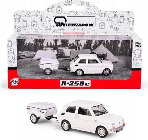 Fiat 126p s přívěsem Niewiadów N250C – bílý model