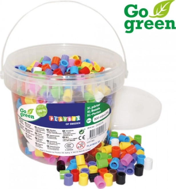 Zažehlovací korálky PLAYBOX Go Green XL kbelík 900 ks