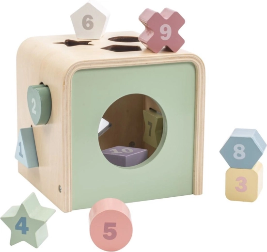 Montessori vkládací kostka s tvary Baby Mix