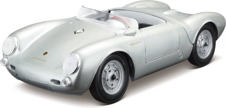 Maisto Porsche 550 A Spyder stříbrný model auta 1:18