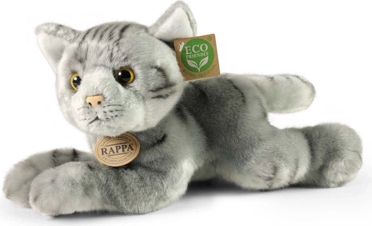 Rappa Plyšová kočka šedá ležící 30 cm Eco-Friendly