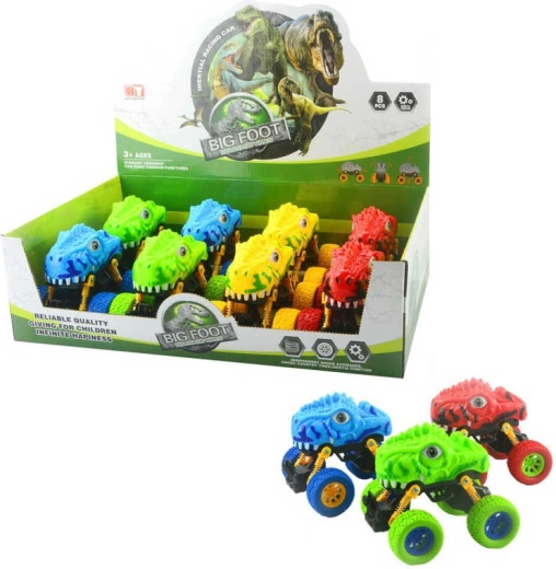 Terénní autíčko Dino s velkými koly na setrvačník - 1 kus