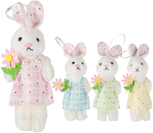 Velikonoční závěsná dekorace zajíček s květinou