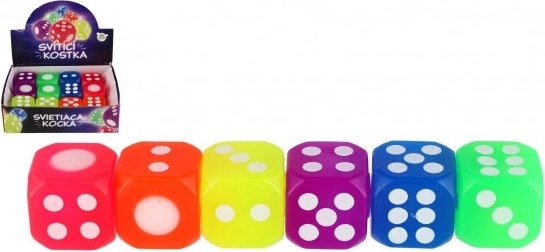 Svítící neonová silikonová hrací kostka - 1ks