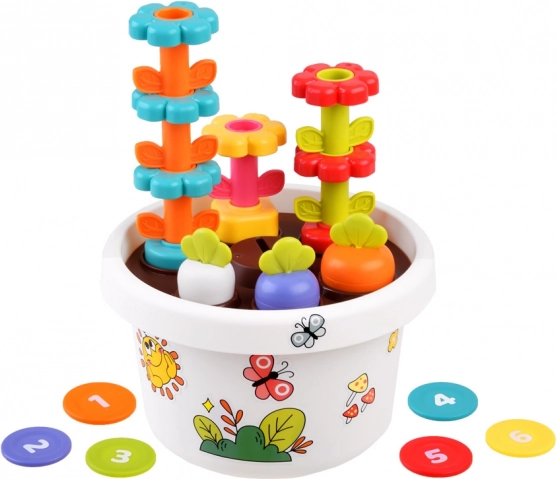Hola Edukační Květináč 12m+ s Hračka Sorter a Pyramida