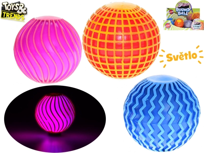 Toys&Trends svítící skákací míček disco 6 cm