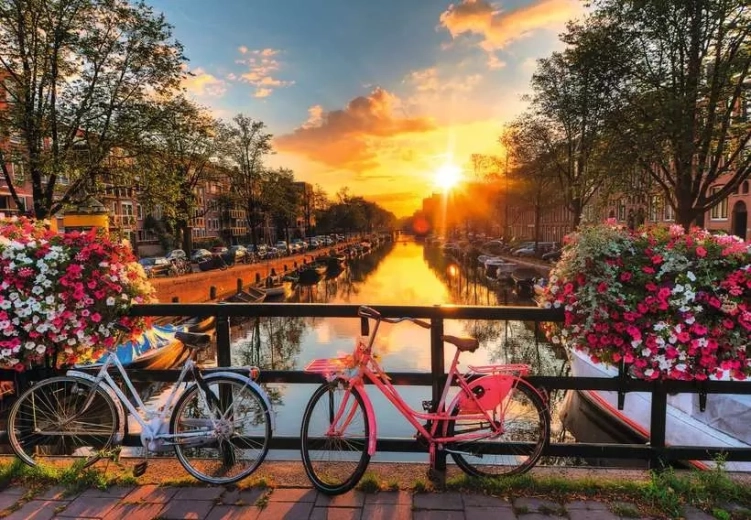 Ravensburger puzzle západ slunce v Amsterdamu XL 200 dílků