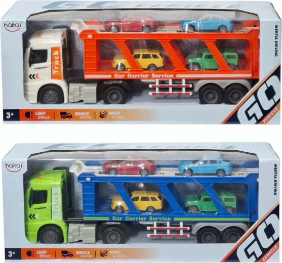 Dvoupodlažní autotransportér se světlem a zvukem (laweta)