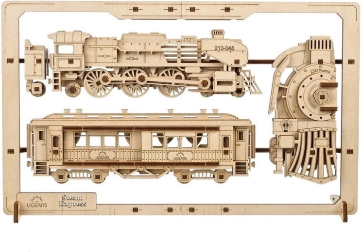 Ugears 2,5D dřevěné mechanické puzzle Steam Express
