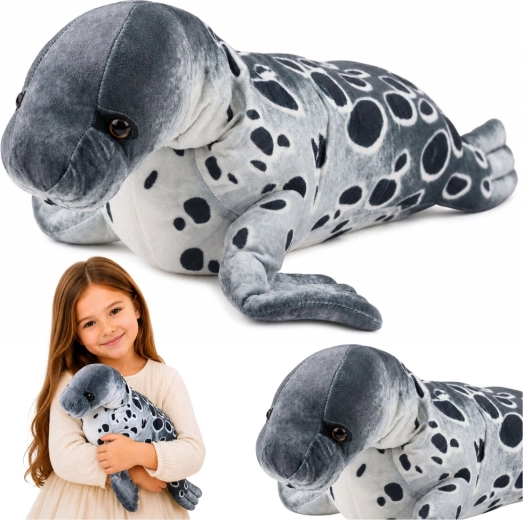 Plyšová foka realistická šedá 50 cm